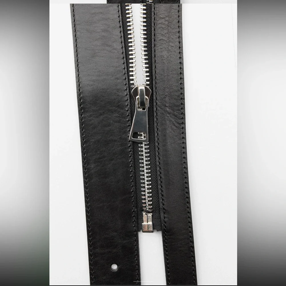 Zara doble buckle leather sash belt